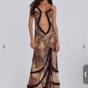 Jaded London Fatale Maxi Dress in Sunrose